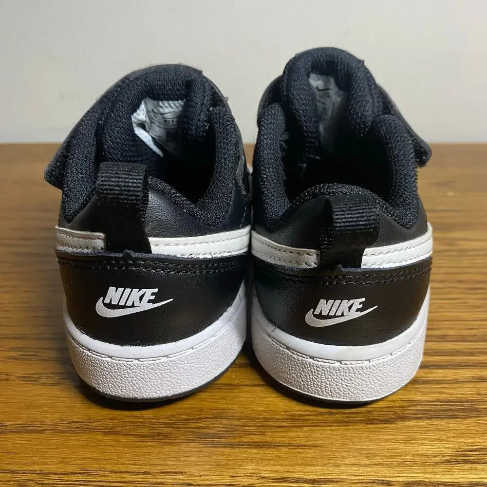 Nike Court Borough Low (TDV) Black/White Sneakers BQ5453-002 Toddler Size 9C